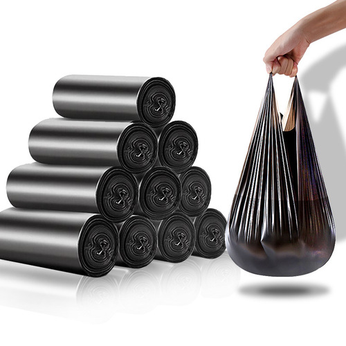 Household Heavy-duty Large Black Pouch-style Trash Bags for Kitchen, Student Dormitory, and Bathroom Use