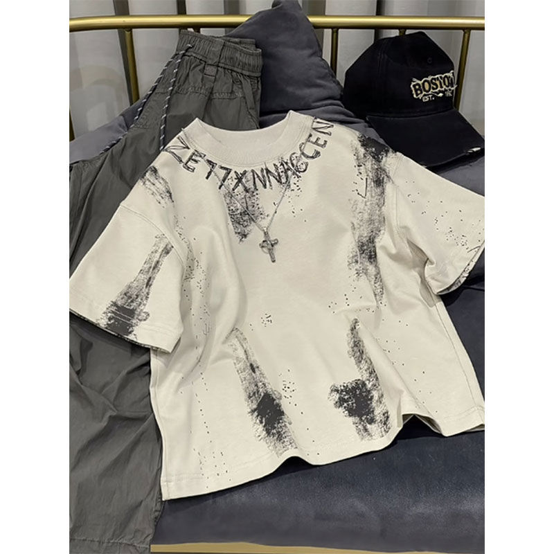 年中クリアランス、男の子と女の子向けの高コストパフォーマンスTシャツ、夏用子供用半袖コットン（返品不可//レビューなし1|undefined