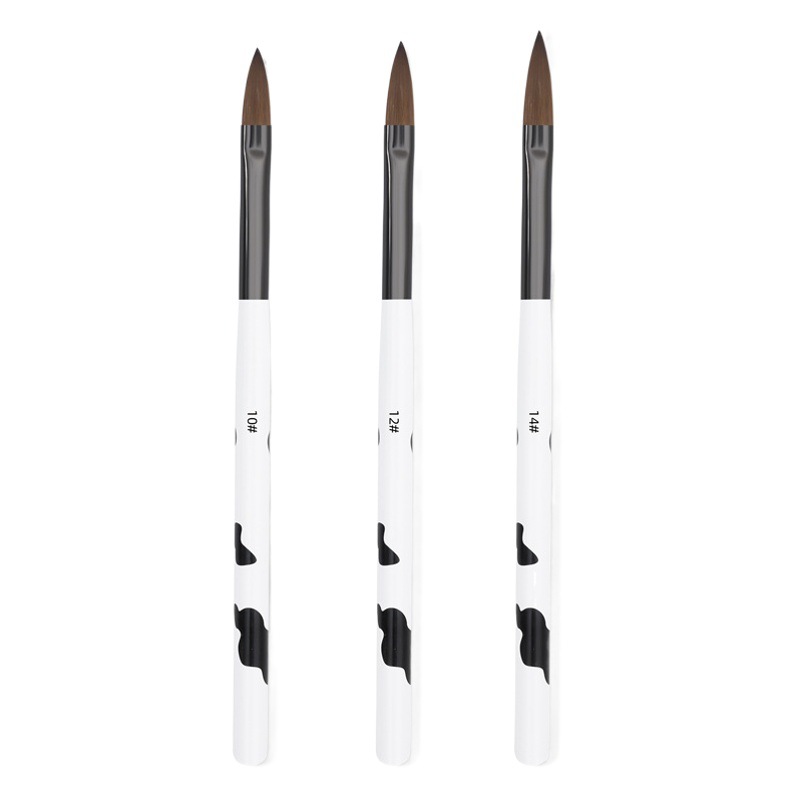 Cross-border exclusivo patrón de leche de tres piezas de arte de uñas de cristal pluma traje de nylon de alta calidad de uñas de arte talla pluma de 3 piezas conjunto