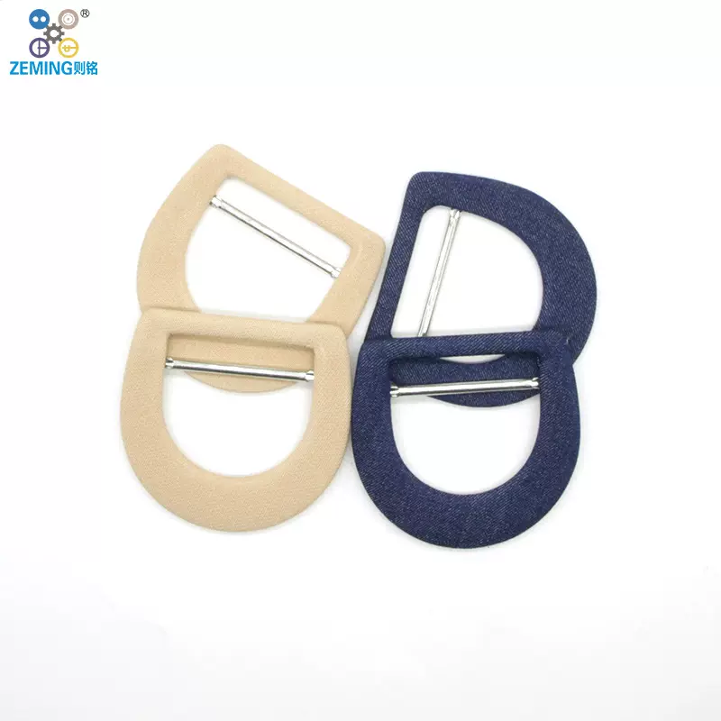 厂家直供D字腰带扣铝材金属包布扣胚D形半圆皮带扣大衣腰带日字扣