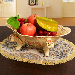 餐墊布藝杯墊花瓶墊子蕾絲底座裝飾墊棉麻餐桌墊餐布隔熱墊歐式