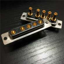 D-SUB压线5芯母头连接器 黑色冷压打线5W5母座大电流D-SUB连接器