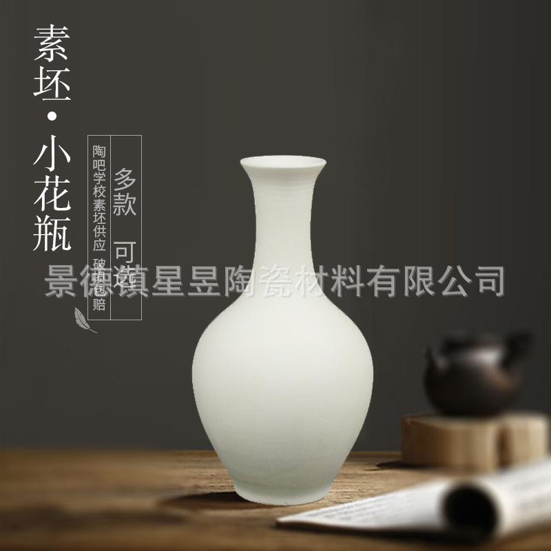Chinese Zen-Style Ceramic DIY Pottery Workshop Training, Unglazed Clay Vase for Flower Arrangement, Unglazed Clay Pot for Hand-Painted Flowers, Dried Flowers