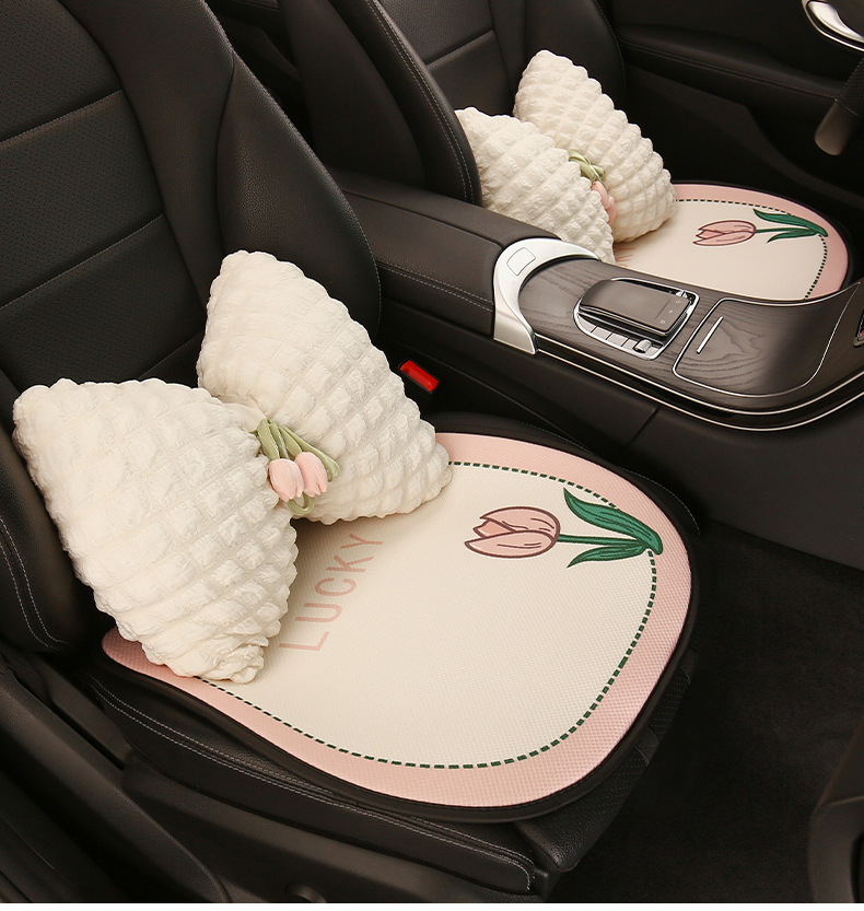 26 Car Seat Cushions, Universal for All Seasons, Breathable Seat Cushions, Mesh Anti-Slip, Cute Cartoon Seat Cushions, Summer Single Seat