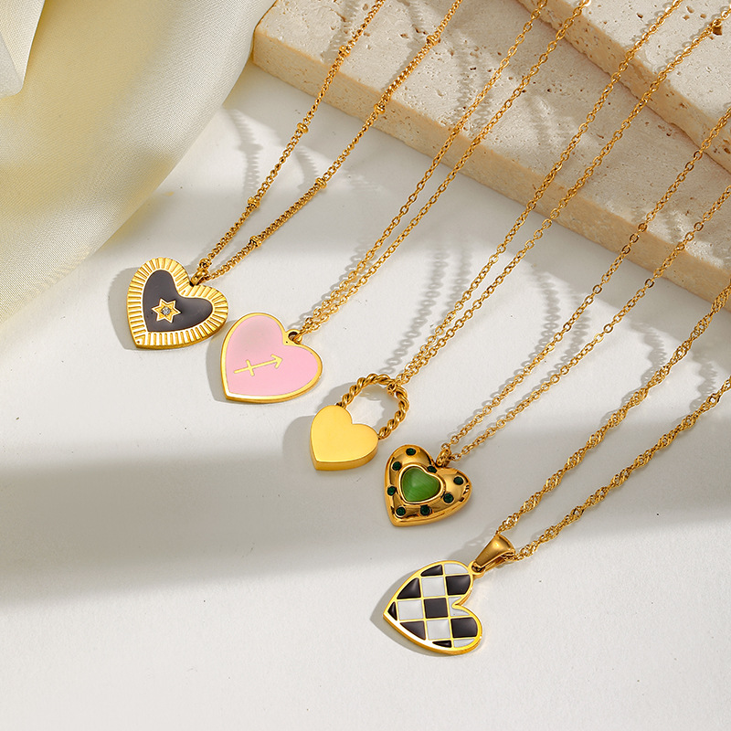 8g Weight Lobster Trigger Clasp Closure Clasp Closure Type 304 Stainless Steel Pendant Material Pendant Necklace Classification 304 Stainless Steel Chain Material Singapore chain, cable chain Chain Type 1 Piece Quantity Casual, Daily Occasion 304 Stainless Steel Material Heart Shape Pattern All Seasons Season Women's Gender Plating Design Elegant, Vintage Style Style Wholesale Jewelry Elegant Vintage Style Heart Shape 304 Stainless Steel Plating Singapore Chain Cable Chain Pendant Necklace 9