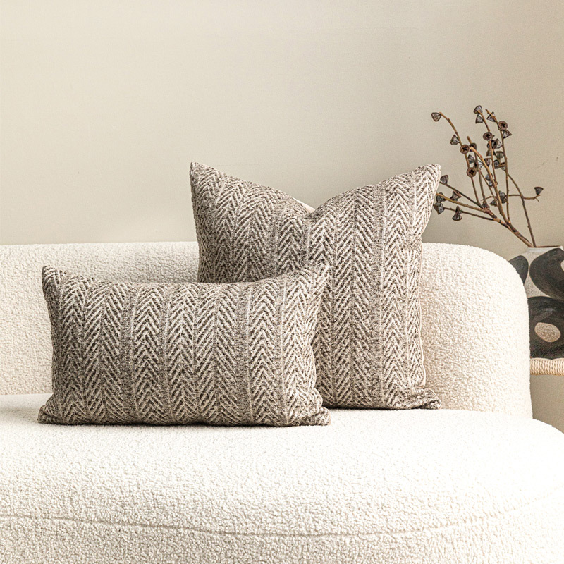 Modern Style milk brown Wool Cotton Linen Pillow Living Room Sofa Cushion Hotel Homestay Decorative Pillow Waist Pillow