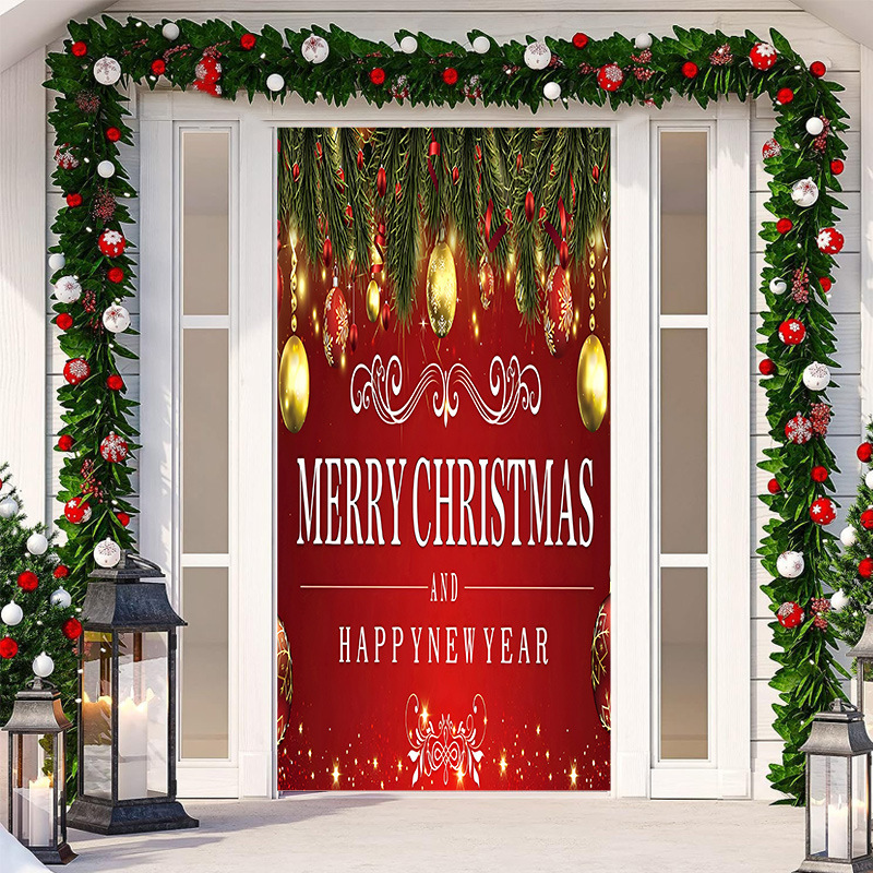 Puerta transfronteriza de Navidad JIT decoración de tela de fiestas decoradas tela de fondo de la habitación de la puerta de tela de tapices