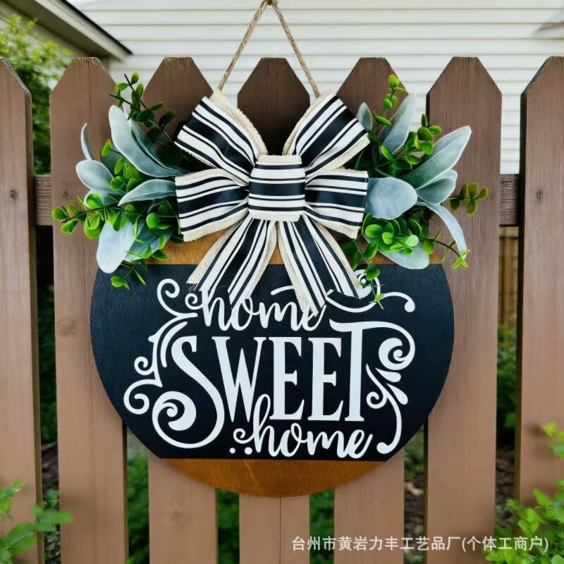 Cross-Border Popular Wreath Home Wooden Sign Decoration Welcome Door Sign Artificial Flower Front Door Sign Wreath Decoration Hanging Ornament Cross-Border Popular Wreath Home Wooden Sign Decoration Welcome Door Sign Artificial Flower Front Door Sign Wreath Decoration Hanging Ornament