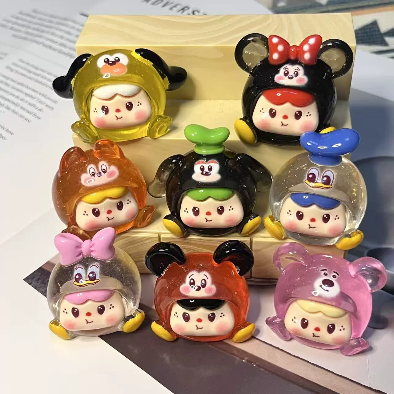 可爱卡通滴胶细闪迪迪饱饱树脂萌粒公仔娃摆件钥匙扣挂件装饰配件