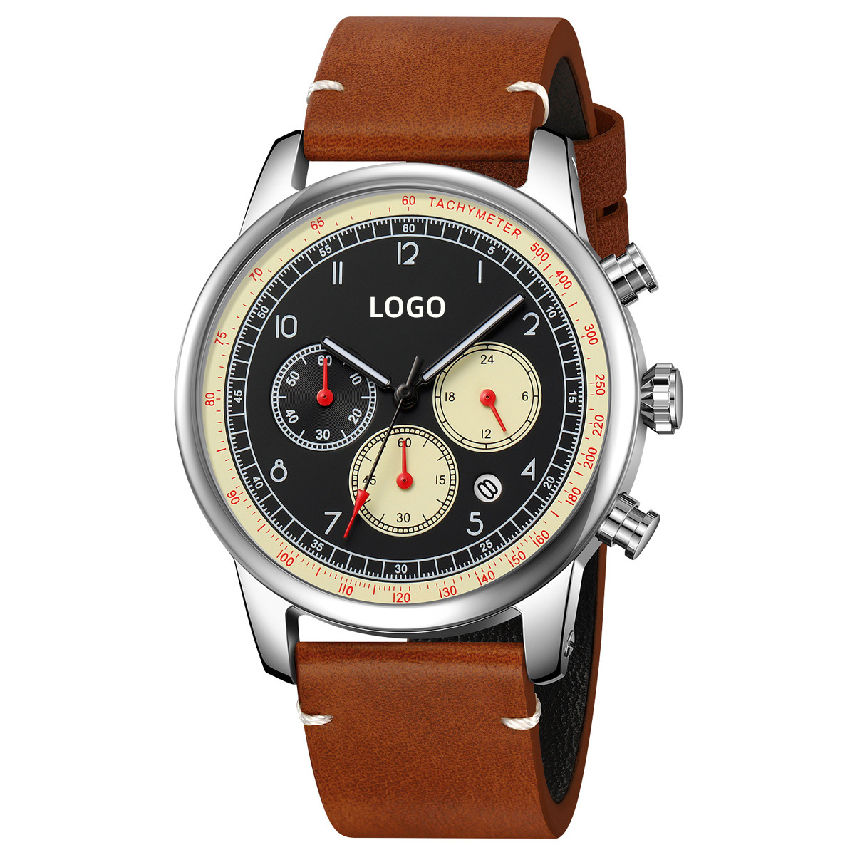 ODM / OEM reloj de negocios para hombres multifuncional calendario de tres ojos relojes de cuarzo personalizados transfronterizos fábrica de fuente