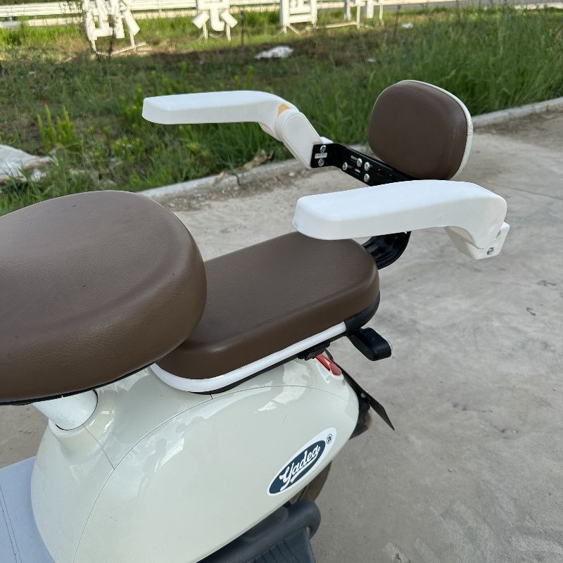 Rotatable Scooter with Guardrail, Electric Vehicle Rear Child Seat, Battery Vehicle Anti-Fall Folding Armrest