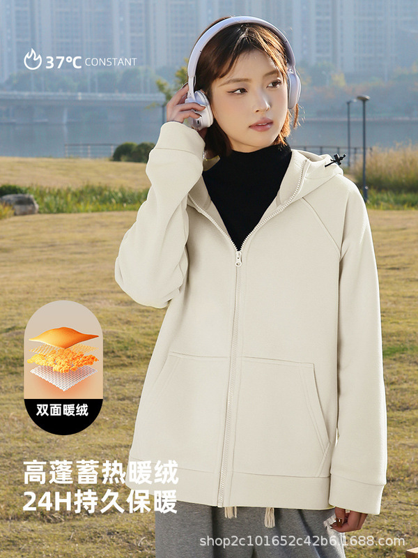 立领开衫外套秋冬季男女款户外休闲时尚双面摇粒绒加厚保暖抓绒衣|undefined