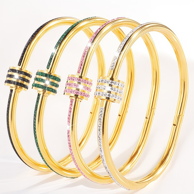Fashion Titanium Steel Small Waist Bracelet with Diamonds Niche Design Simple Versatile 18K Non-Fading Titanium Steel Bracelet Wholesale Fashion Titanium Steel Small Waist Bracelet with Diamonds Niche Design Simple Versatile 18K Non-Fading Titanium Steel Bracelet Wholesale