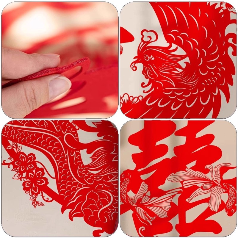中式超大订婚新娘喜字婚房布置专用结婚拍照装饰道具龙凤剪纸用品|undefined