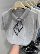 ��ʽ����˿��polo�������֯��Ů����T������Ư�����䷭��С����