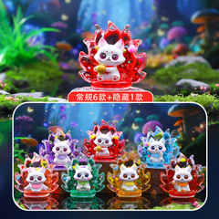 创意古风潮玩幻彩流沙狐盲盒卡通国潮九尾狐系列文创礼物批发直销