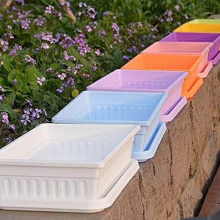 Balcony vegetable basin household planting box large rectangular vegetable basin gardening resin plastic flower pot factory direct sale