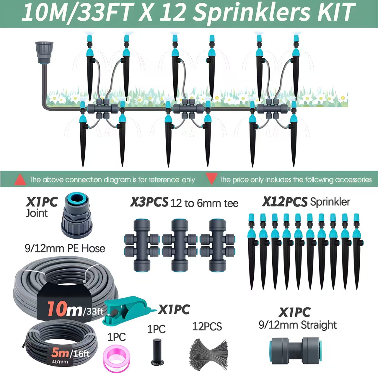 Ground Drip Integrated Adjustable Quick Plug Spray Nozzle For Vegetable Irrigation Automatic Flower Watering Device Set_voghion.com