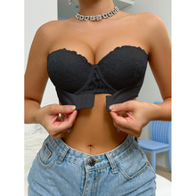 J 37476 Lace beautiful back gathered tube top ��˿������£Ĩ