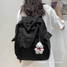 大容量双肩包韩版百搭ins风森系简约书包女大学生工装旅行手提包