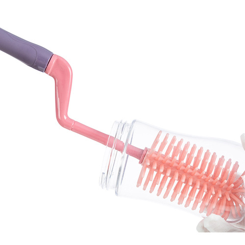 Doraemon Bib-Brush Nipple Brush Set for Baby Bottles, 2-Piece Set, Nipple Cleaner, Detachable Kit, Model 6328