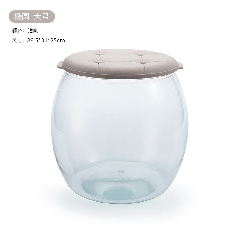 子供用ぬいぐるみ収納ボックス、丸型透明収納バケツ、家庭用積み木収納ベンチ、大容量|undefined