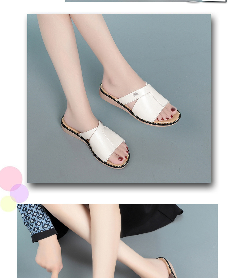 Dép sandal nữ quai chữ V đế mềm da thời trang — nâu chi tiết 15
