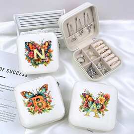 跨境爆款首饰盒26字母首饰收纳盒耳饰礼物戒指盒礼盒饰品盒