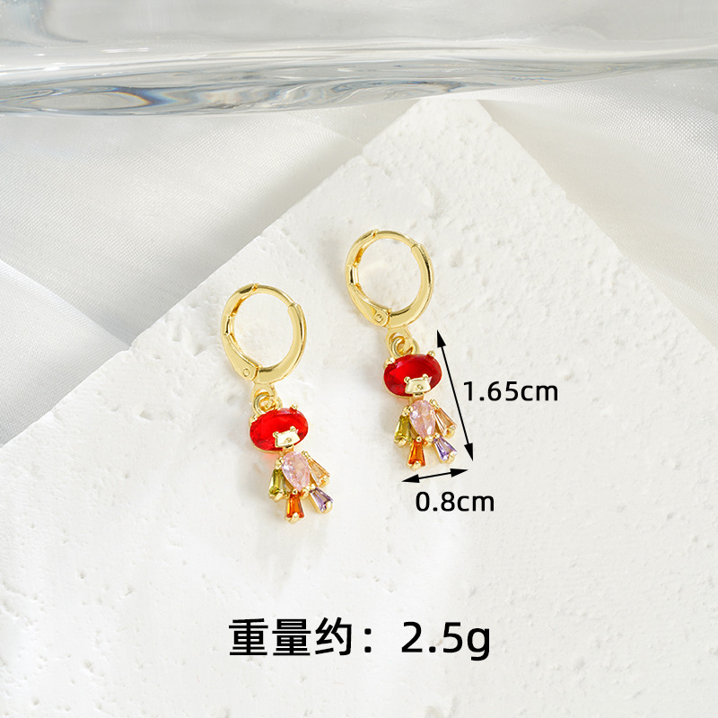 Collar de oro de arena transfronteriza vietnamita lujoso ligero estilo de lujo con aretes de oso pequeño conjunto de moda femenina temperamento no se desvanece joyas