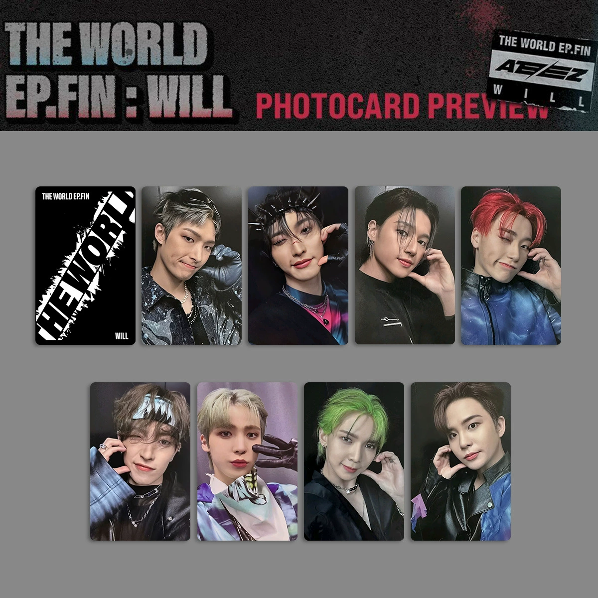 ATEEZ лестница THE WORLD FIN WILL периферийная карта под стакан карта AM специальная карта случайная карта
