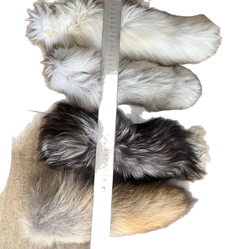 Fox tail cat toy replacement head, real fur, natural color, large silver fox/wolf tail Fox tail cat toy replacement head, real fur, natural color, large silver fox/wolf tail