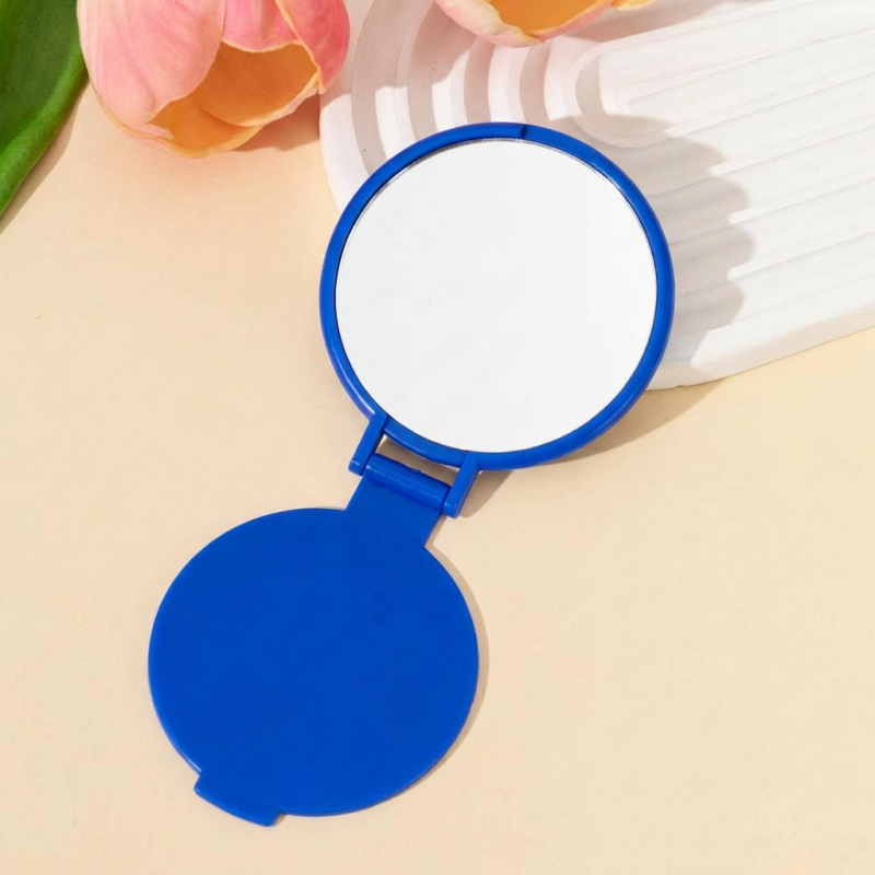 Espejo mini plegable conveniente para llevar con el cuerpo, espejo de maquillaje, espejo de bolsillo redondo, espejo pequeño, espejo publicitario, logotipo impreso, suministro de stock image 19