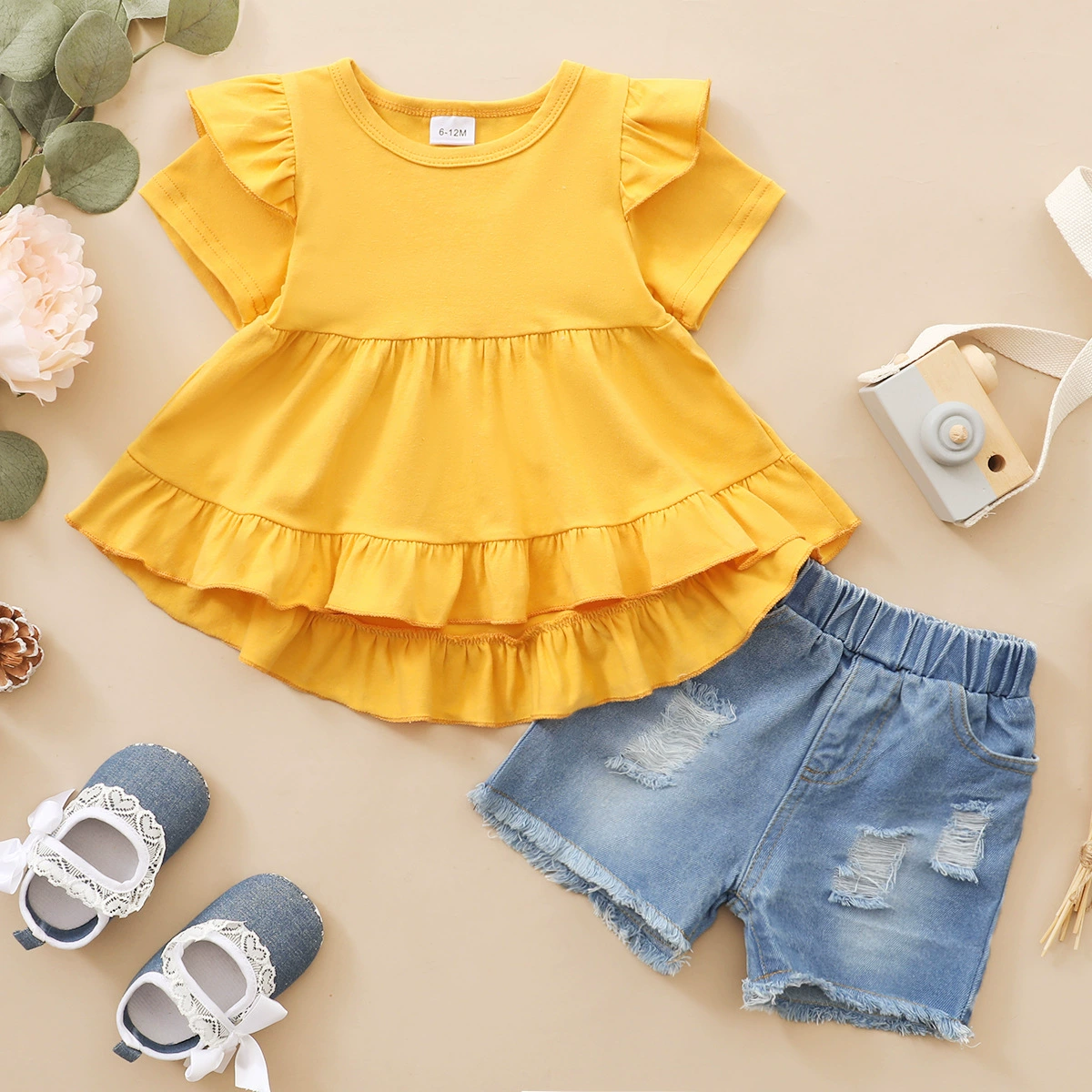Autumn solid T-shirt, denim skirt, set, 2021 collection, Korean style, city style