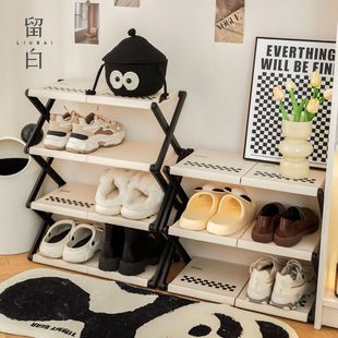 Shoe Storage Organizer for Home Entrance, Space-Saving Foldable Shoe Cabinet, Dormitory Ins Portable Multi-Layer Simple Shoe Rack