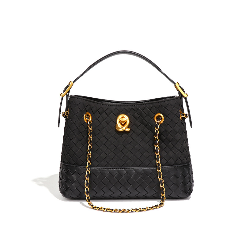 2025 New Women's Suede Small Fragrant Travel Bag, Shoulder Bag, Hand-Woven Bucket Bag - Thumbnail 8
