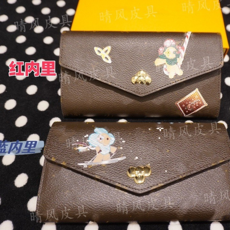 Foreign trade hot sale new flip wallet Christmas series silk screen wallet all-match multi-card creative high-value trend