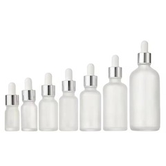 茶色エッセンシャルオイルボトル30ml透明スポイトボトルエッセンス原液50ml蒙砂ガラス化粧品分注ボトル
