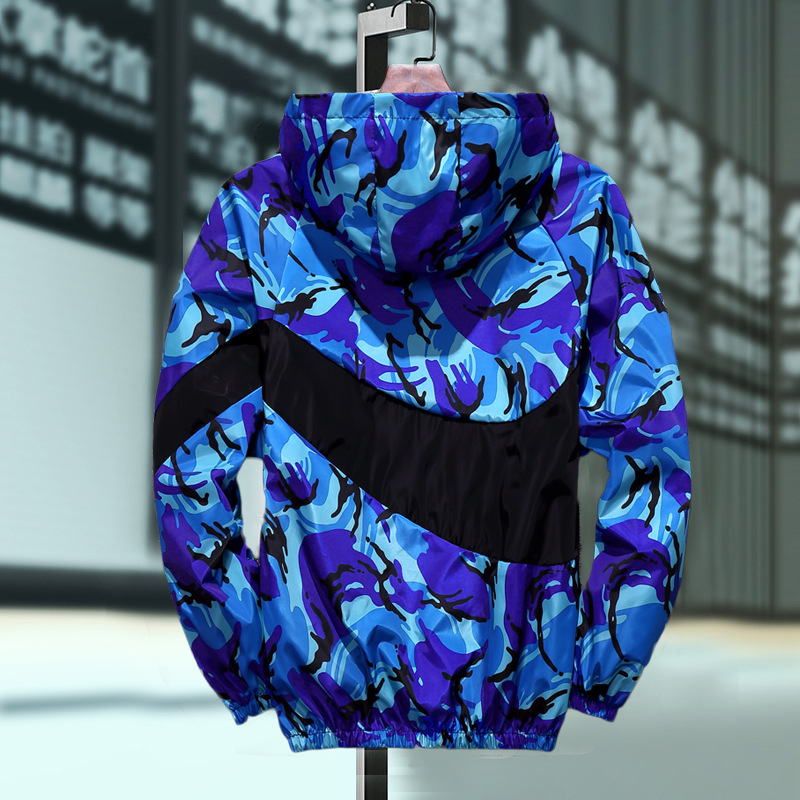 Chaquetas de camuflaje con capucha informales para hombre, para correr al aire libre, cortavientos deportivos holgados de gran tamaño, primavera y otoño_voghion.com