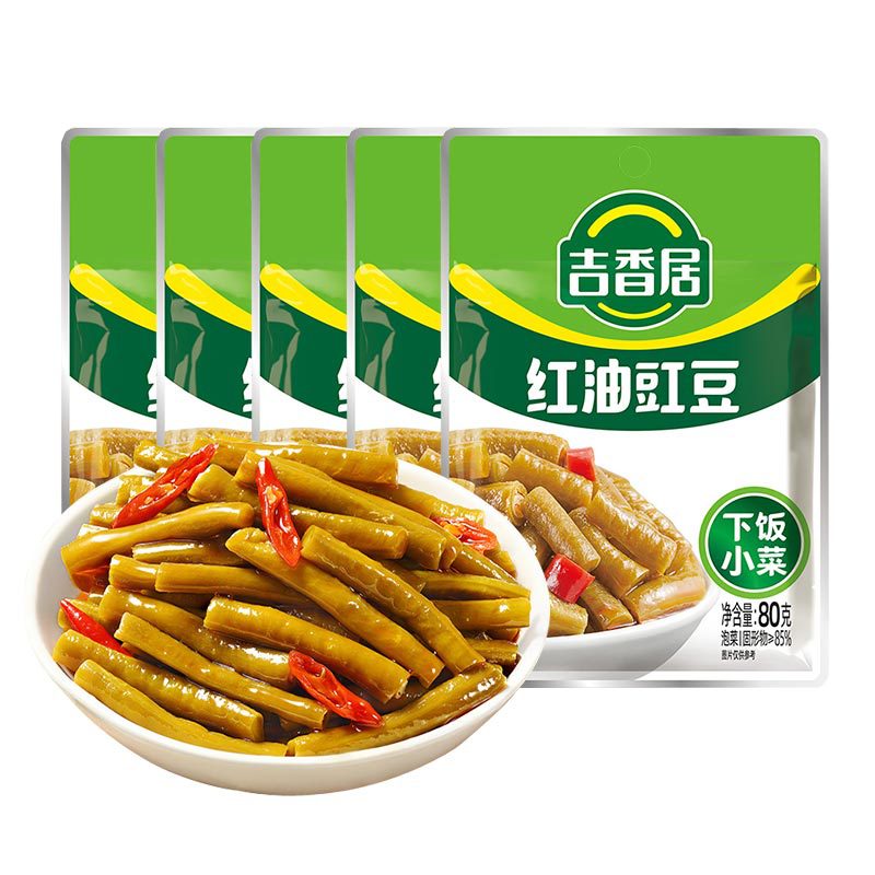 吉香居豇豆80g泡椒豇豆红油下饭菜榨菜酸辣脆口藤椒酸豆角开味菜