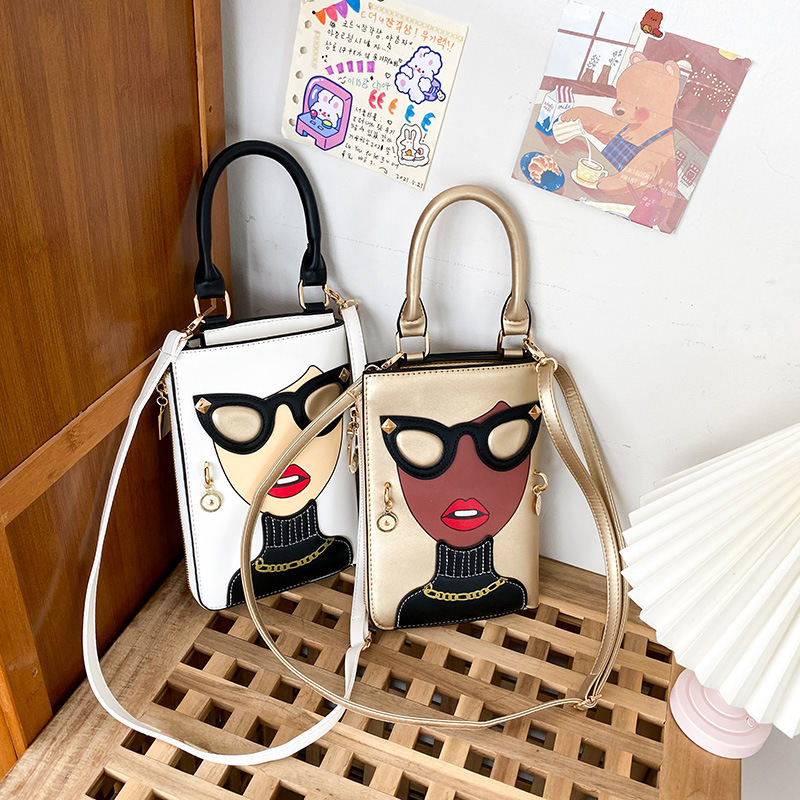 345g Weight Cotton Lining Material Sewing Thread Fashion Element Zipper Closure Type Single Shoulder Strap Strap Type Crossbody Bag Bags Type Casual, Shopping Occasion Pu Leather Material Human Pattern All Seasons Season Women's Gender Streetwear Style Square Shape Medium Size Women's Medium Pu Leather Human Streetwear Sewing Thread Square Zipper Crossbody Bag 83
