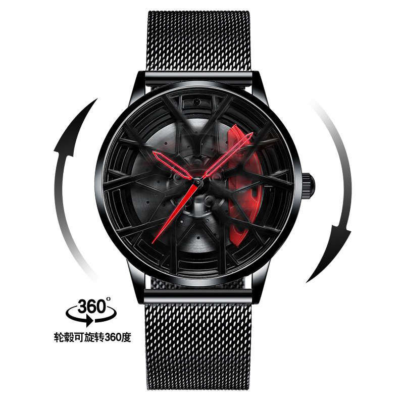 Svj reloj hombres importados original movimiento rueda cubo reloj hueco tridimensional freno disco impermeable forjado modificado impermeable