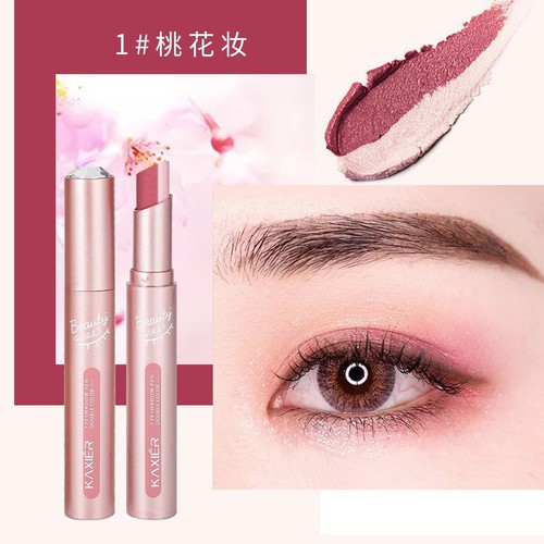 Cahill gradient two-color eye shadow pen is waterproof and sweat-proof and not easy to smudge. Pearlescent fine shimmer lazy eye shadow stick