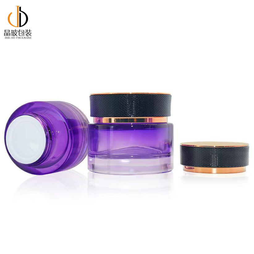 厂家批发15g30g50g滚砂盖椭圆化妆品膏霜分装瓶 面霜眼霜玻璃瓶