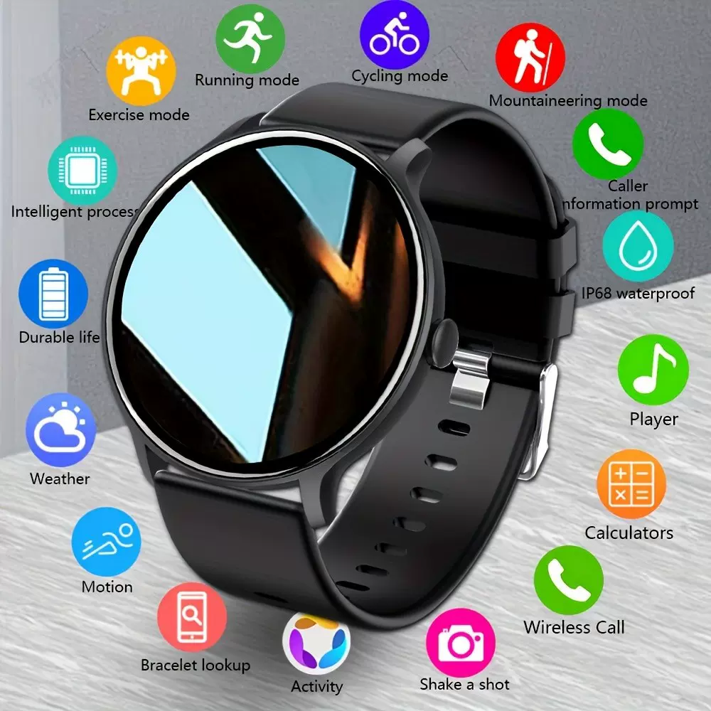 跨境爆款ZL02C智能手表手环户外运动计步心率睡眠监测高清大屏IOS