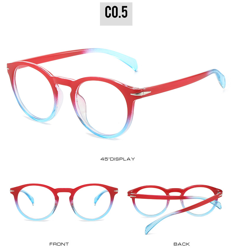 Basic Simple Style Color Block Pc Round Frame Full Frame Optical Glasses display picture 11