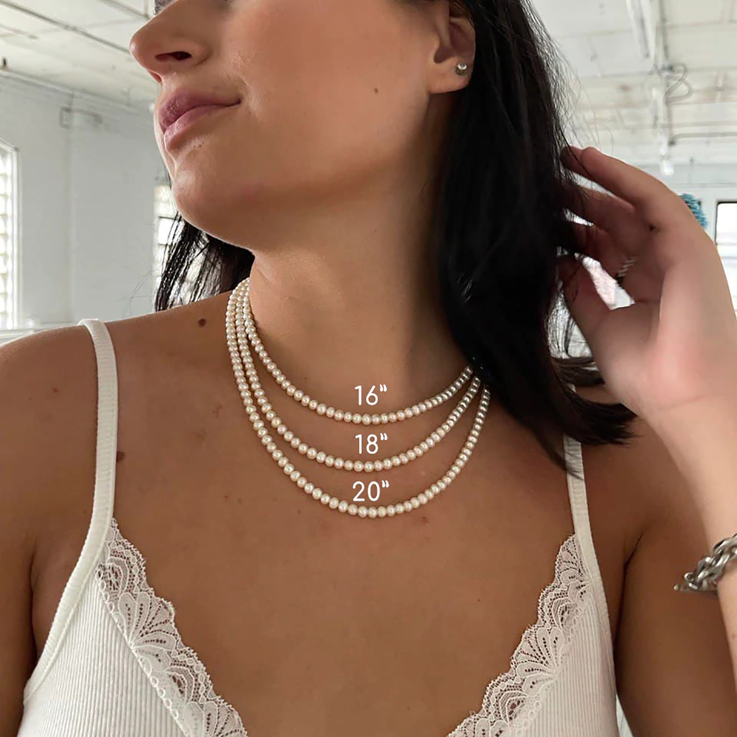 Fashion Stainless Steel Imitation pearl Geometric Pattern Necklace Electroplating Copper Necklaces