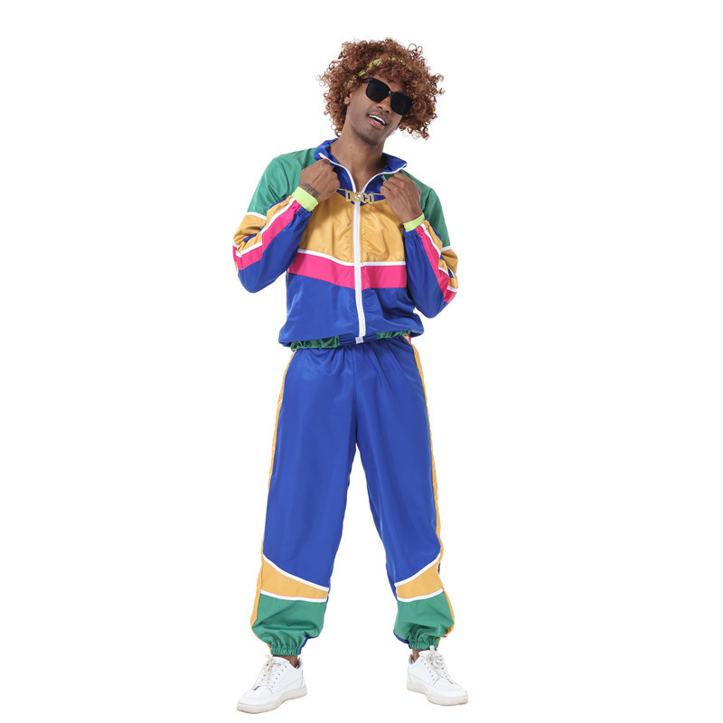 European and American 80's retro hippie adult performance clothes hip hop suit Hiphop jazz dance sports clothing