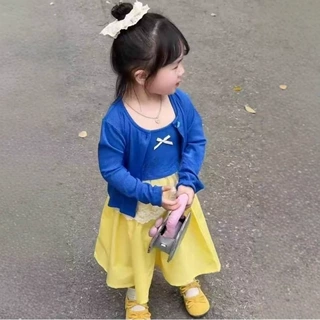 韩版童装女童针织上衣两件套女宝春夏新款外套吊带花边裙子三件套