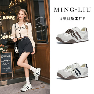 Kapibala Toe Genuine Leather Moral Training Shoes 2025 Autum New Shoes Women's Shoes Versatile Casual Sports Shoes Women's Models