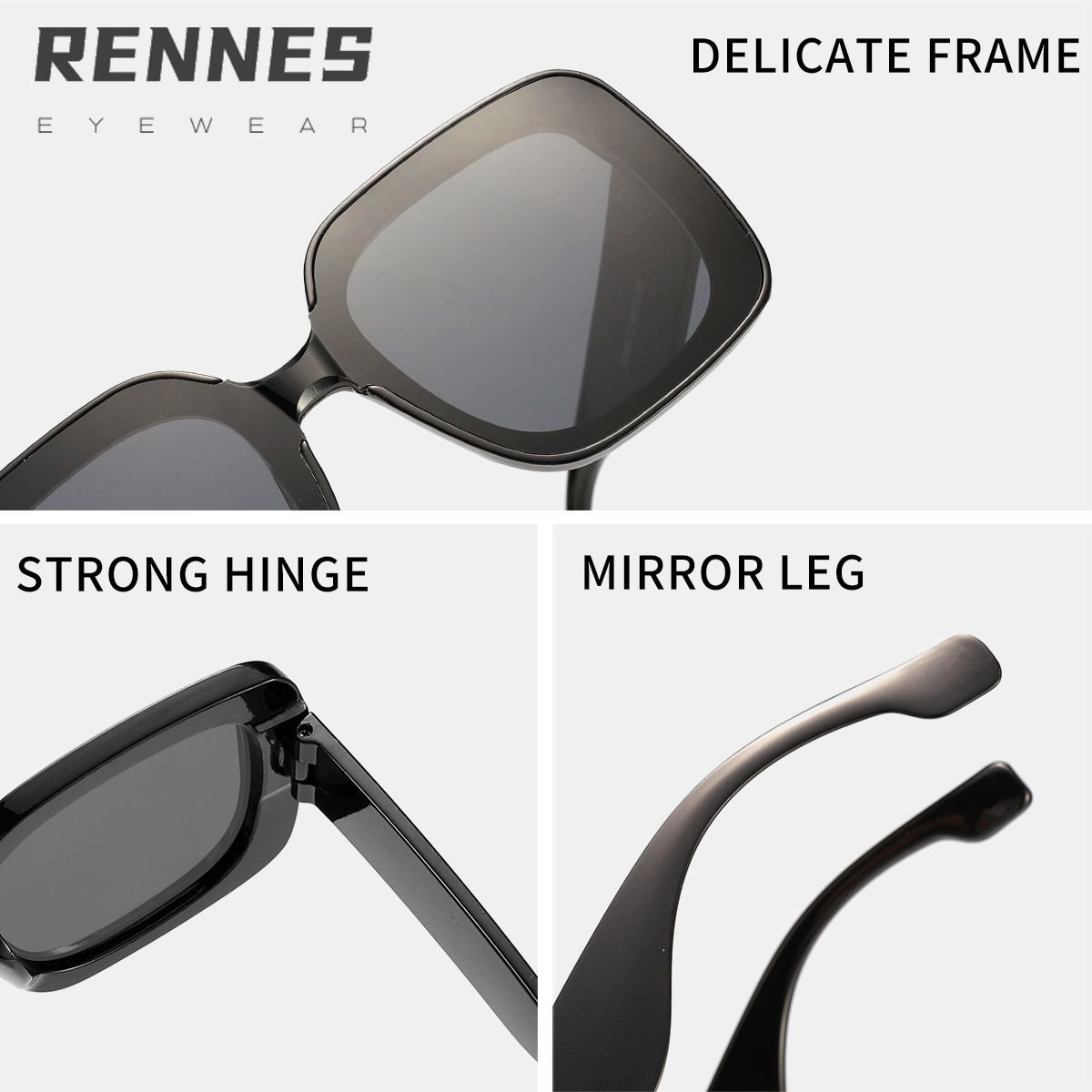 Gafas de sol retro cuadradas europeas y americanas 2024 celebridades de Internet transfronterizas con el mismo estilo